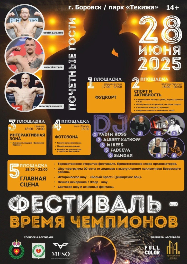 День молодёжи в Боровске отметят фестивалем «Время чемпионов»