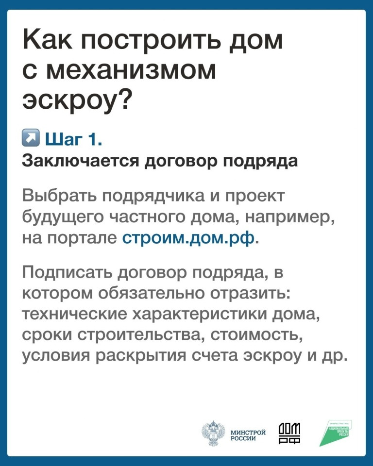 Министерство строительства и ЖКХ Калужской области проводит информационную кампанию, направленную на повышение осведомлённости граждан и подрядных организаций о возможности применения счетов экскроу при строительстве индивидуальных жилых домов