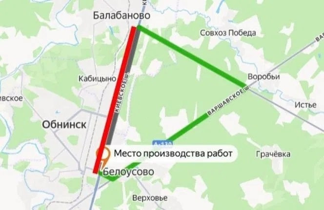 Завтра на трассе М-3 из-за реконструкции участка на 104-105 км на час (с 4:00 до 5:00) ограничат движение в сторону Калуги