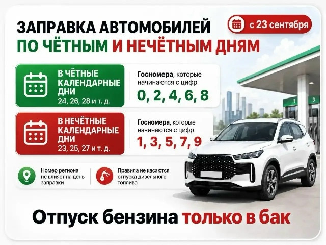 В Калужской области с завтрашнего дня снова введут систему отпуска бензина «чет/нечет»