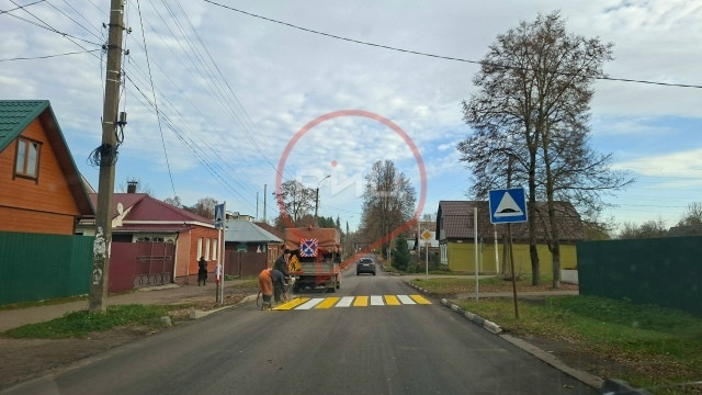 В Боровске на улице Мира появился новый пешеходный переход