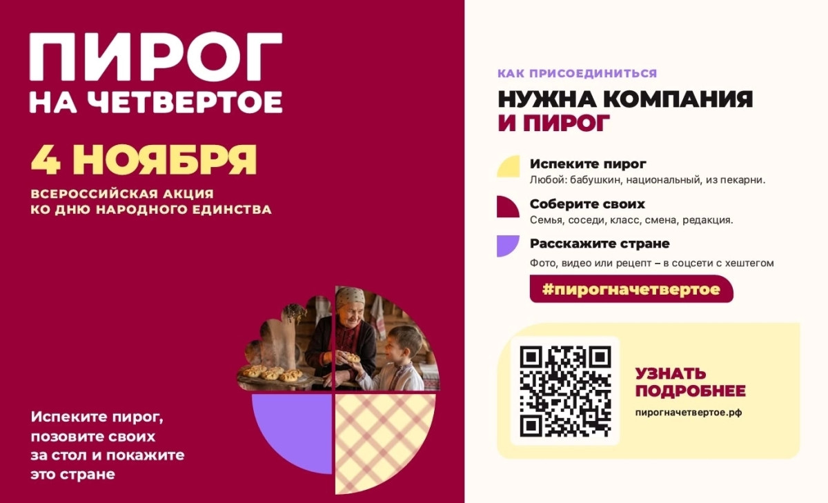 Жителей Боровского округа приглашают присоединиться к всероссийской акции «Пирог на четвертое» в День народного единства