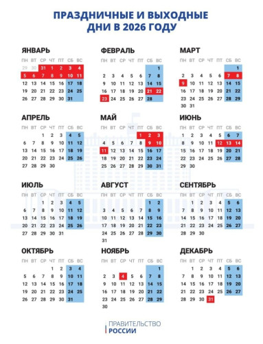 В 2026 году новогодние выходные будут длинными