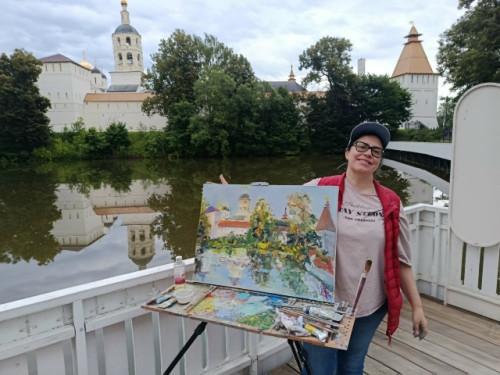 Участница международного пленэра «Русская Атлантида» Ульяна СИТНИКОВА поделилась своей работой, написанной у стен Свято-Пафнутьева Боровского монастыря