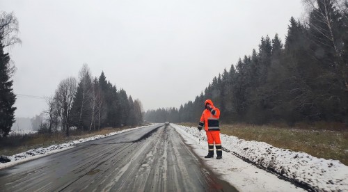 Стартовавший в начале осени ремонт дороги «Малоярославец-Боровск» уходит в зиму