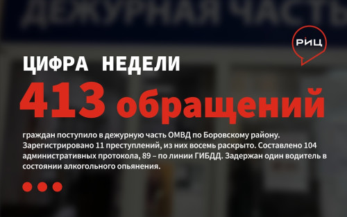 За минувшую неделю в дежурную часть ОМВД по Боровскому району поступило 413 сообщений от жителей