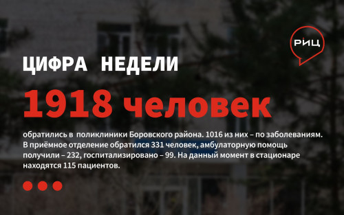 На минувшей неделе в боровской ЦРБ зарегистрировано 1918 посещений, из них по заболеваниям – 1016